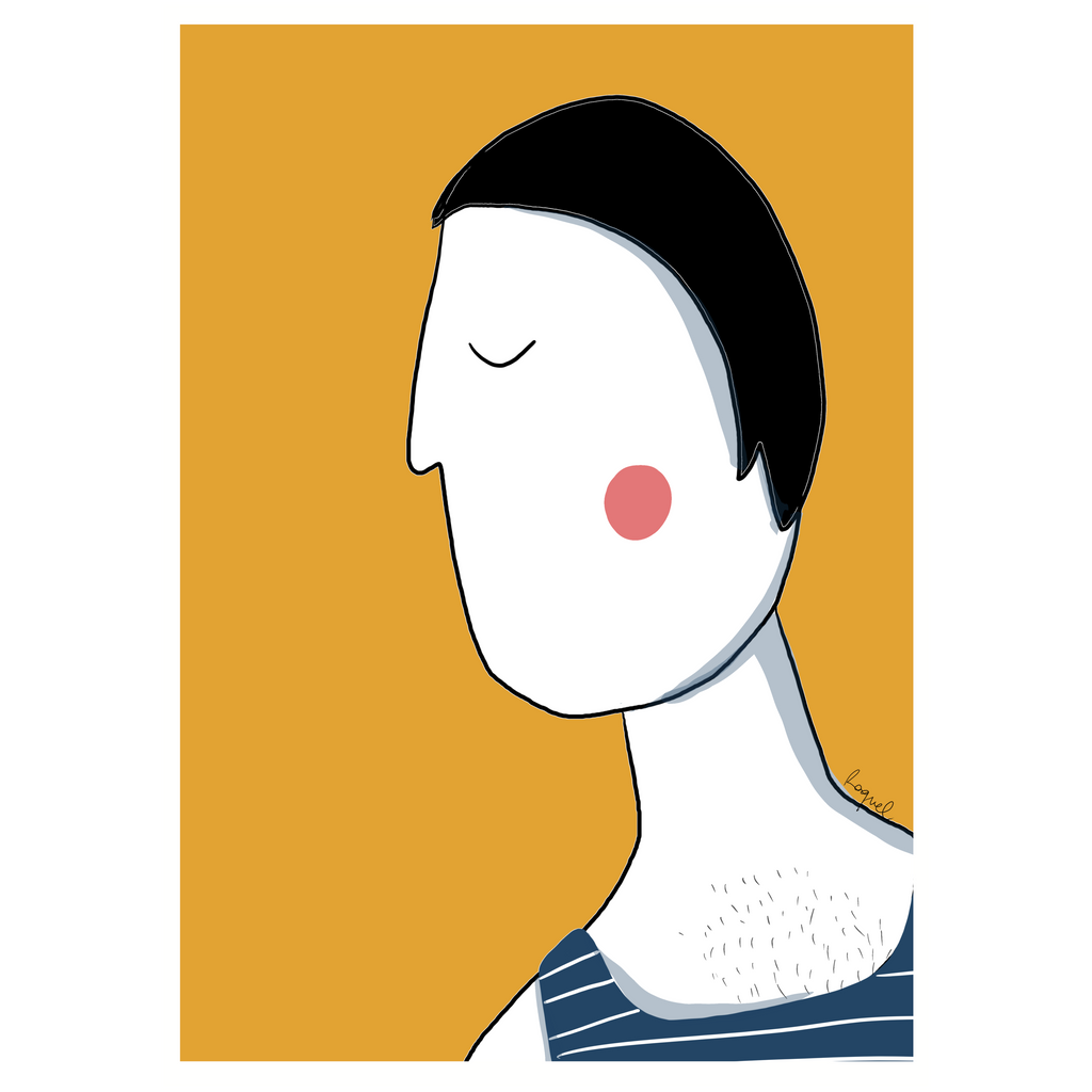 Lámina Summer Man, ilustración artística de verano
