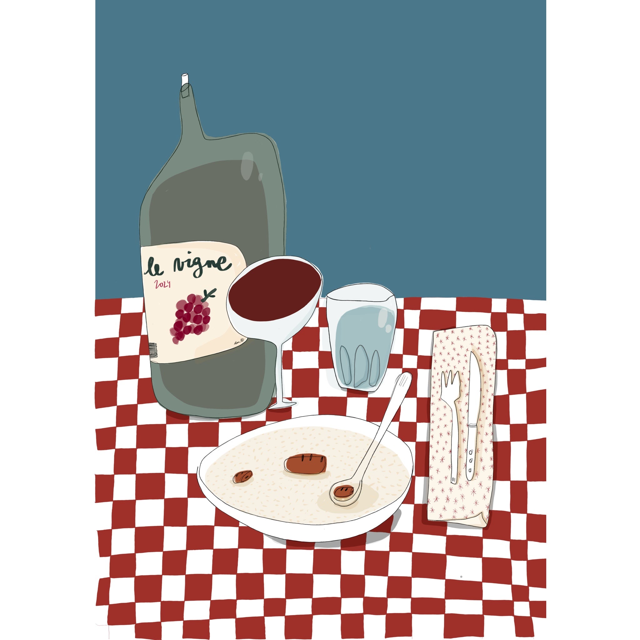 Lámina El Menú - Ilustración menú A6 - Colection Home decoración cocina