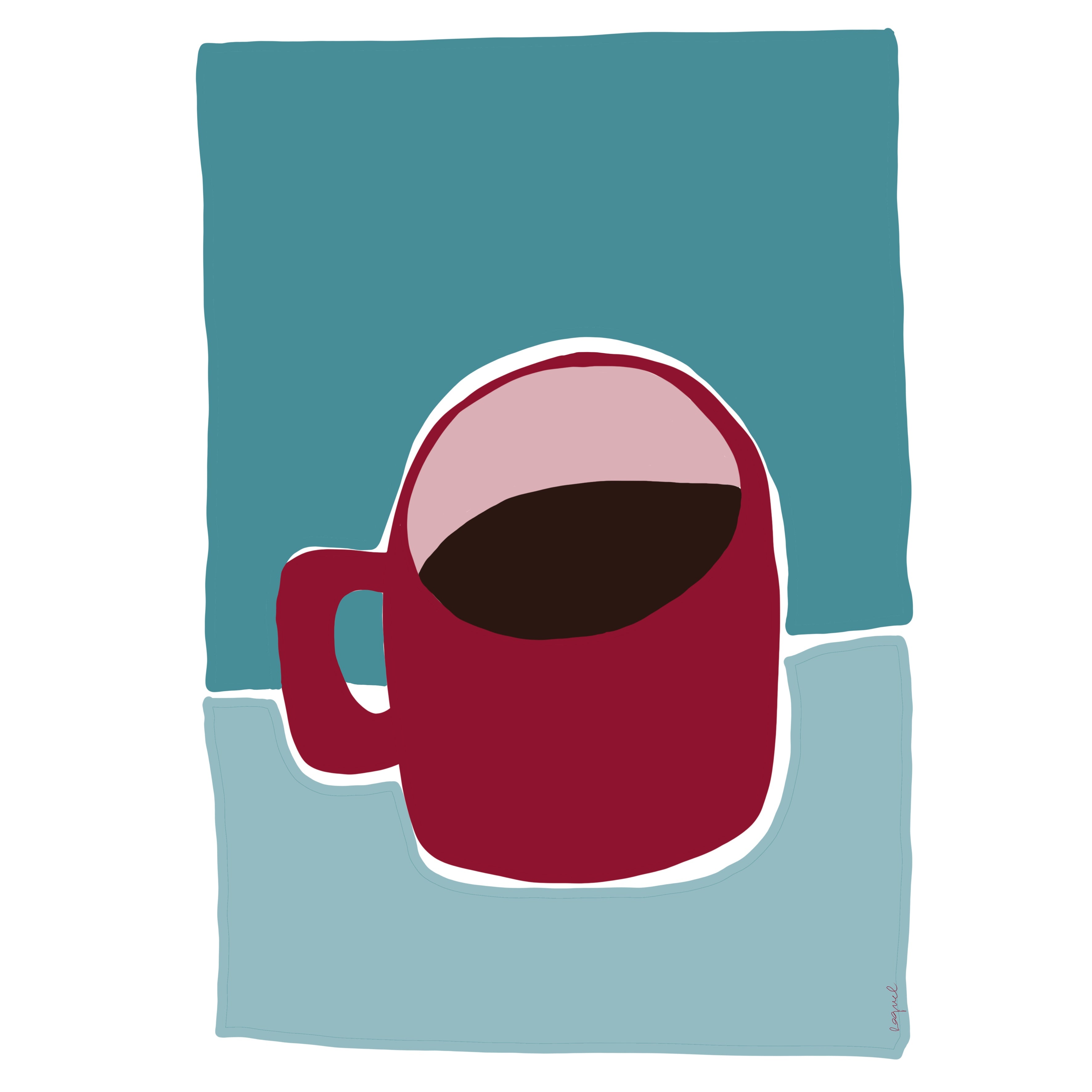 Lámina Coffee Cup - Ilustración taza café A6 - Colection Home decoración cocina