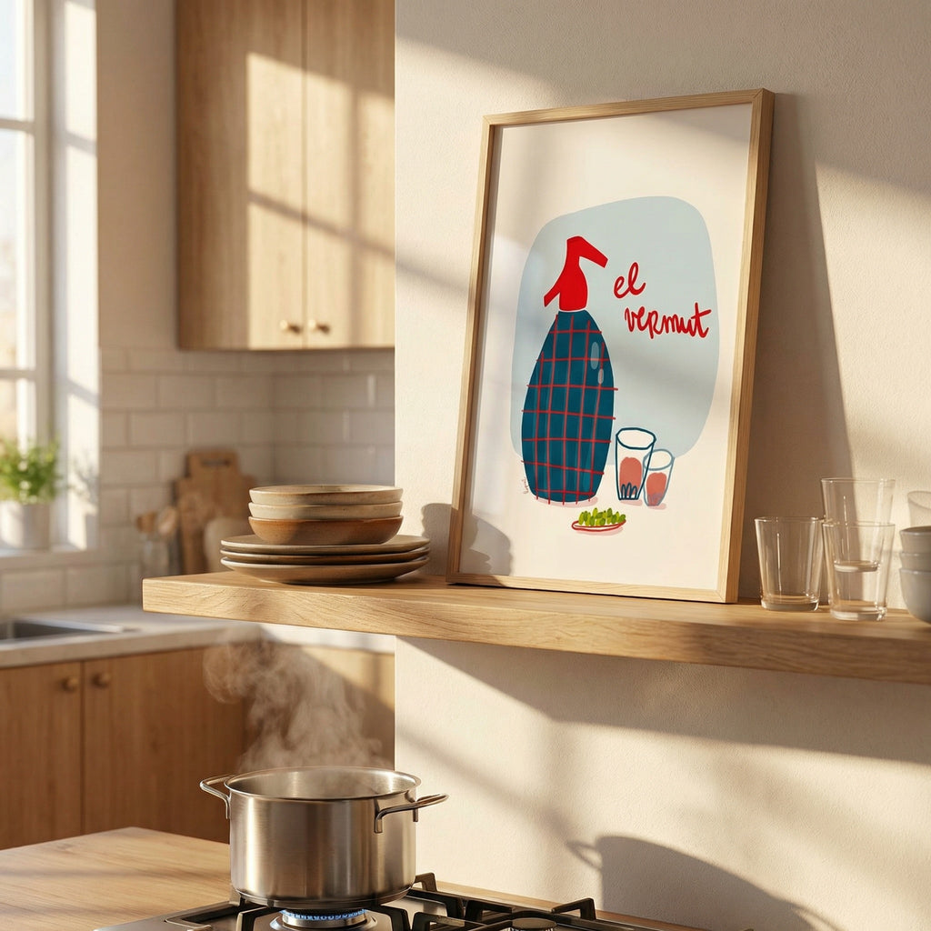Lámina El Vermut en decoración escandinava cálida
