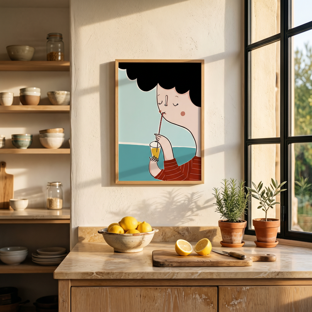 Ilustración La Calor estilo escandinavo - Lámina Giclée decoración hogar