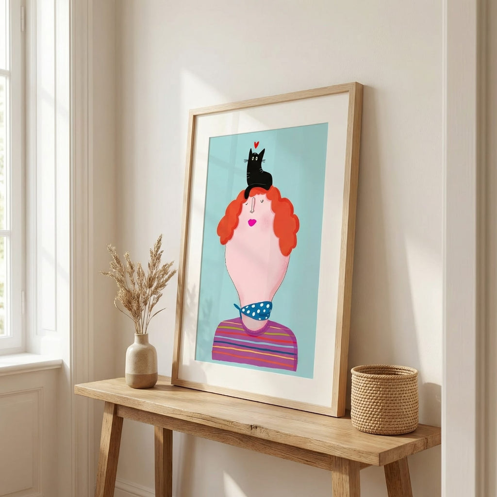 Lámina Cat Woman formato A3 - Arte decorativo gatos Be Animal Collection