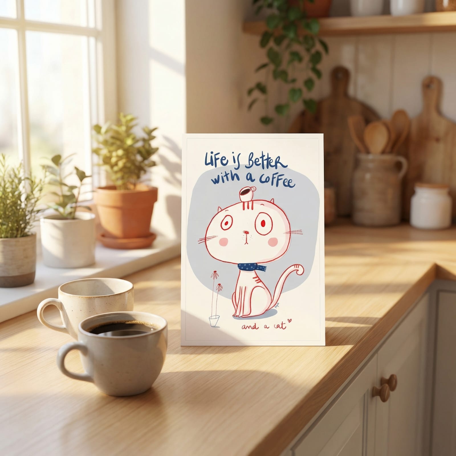 Lámina Life is Better With a Cat