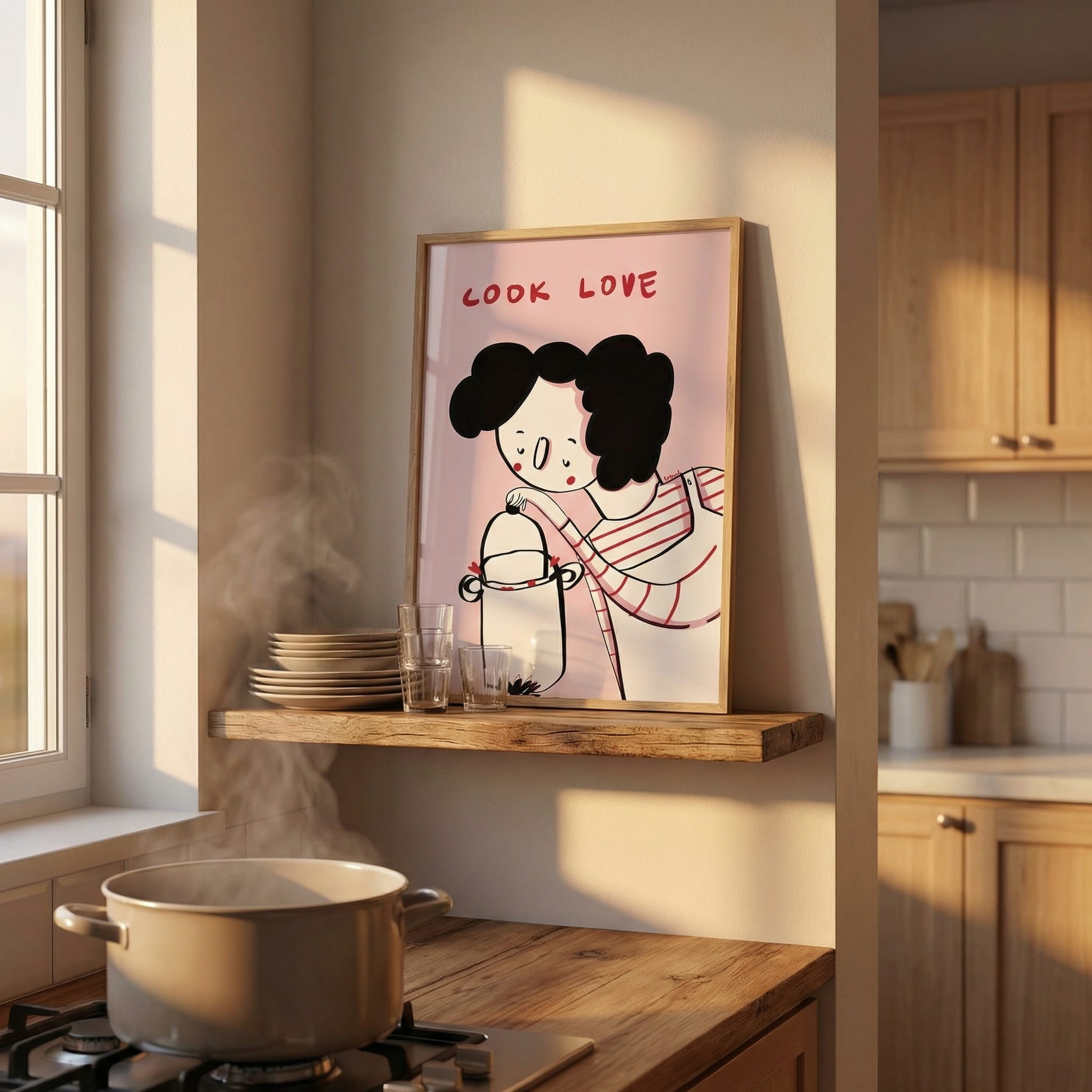 Lámina Cook Love en marco - Decoración pared cocina Colection Home
