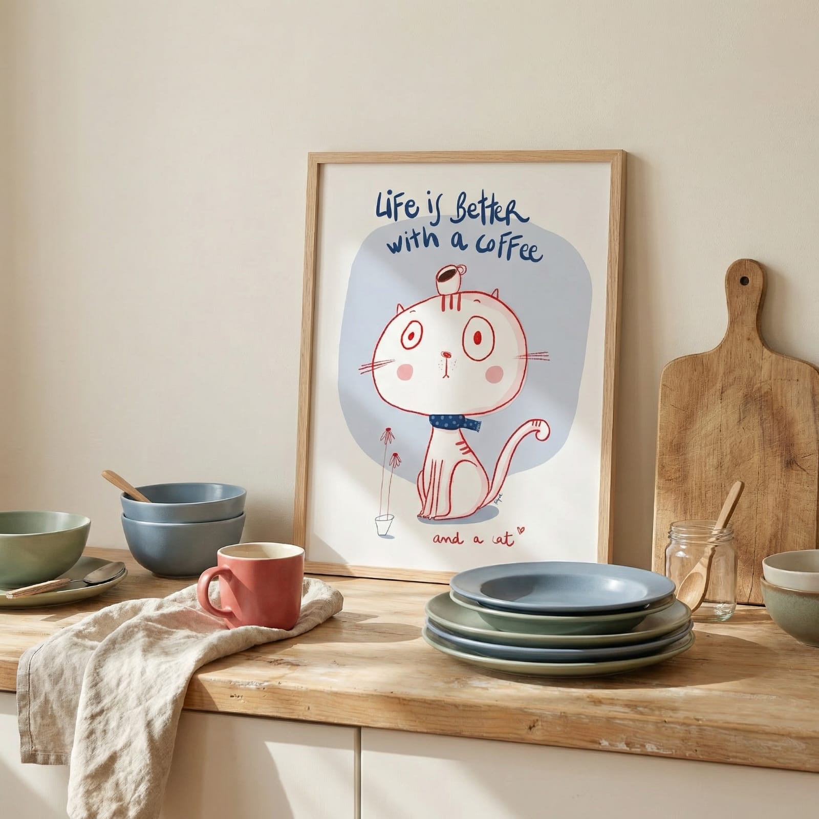 Lámina Life is Better With a Cat