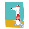 Lámina Summer Dog, ilustración artística de perro veraniego