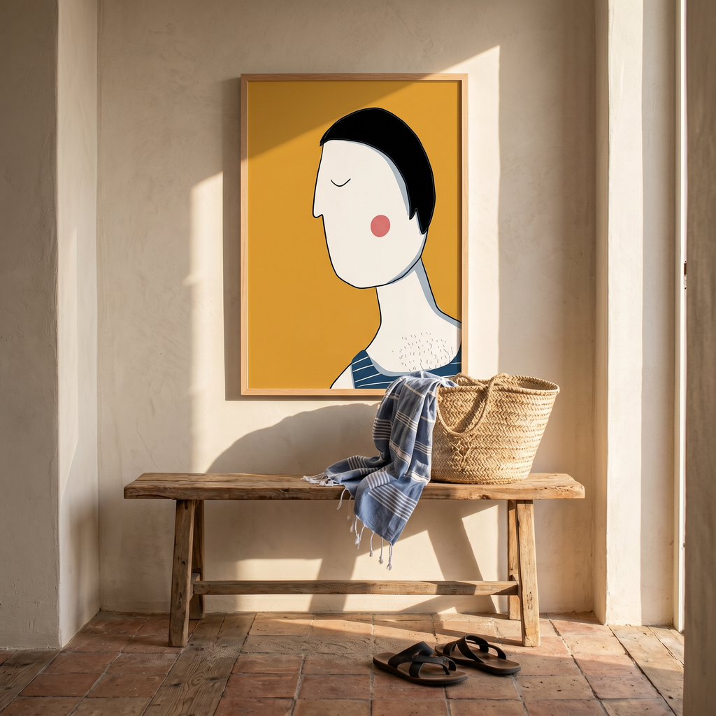 Lámina Summer Man en decoración loft moderna