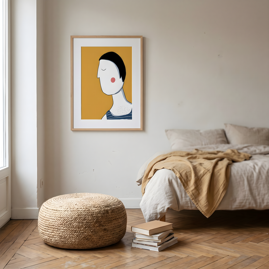 Lámina Summer Man en habitación de estilo escandinavo