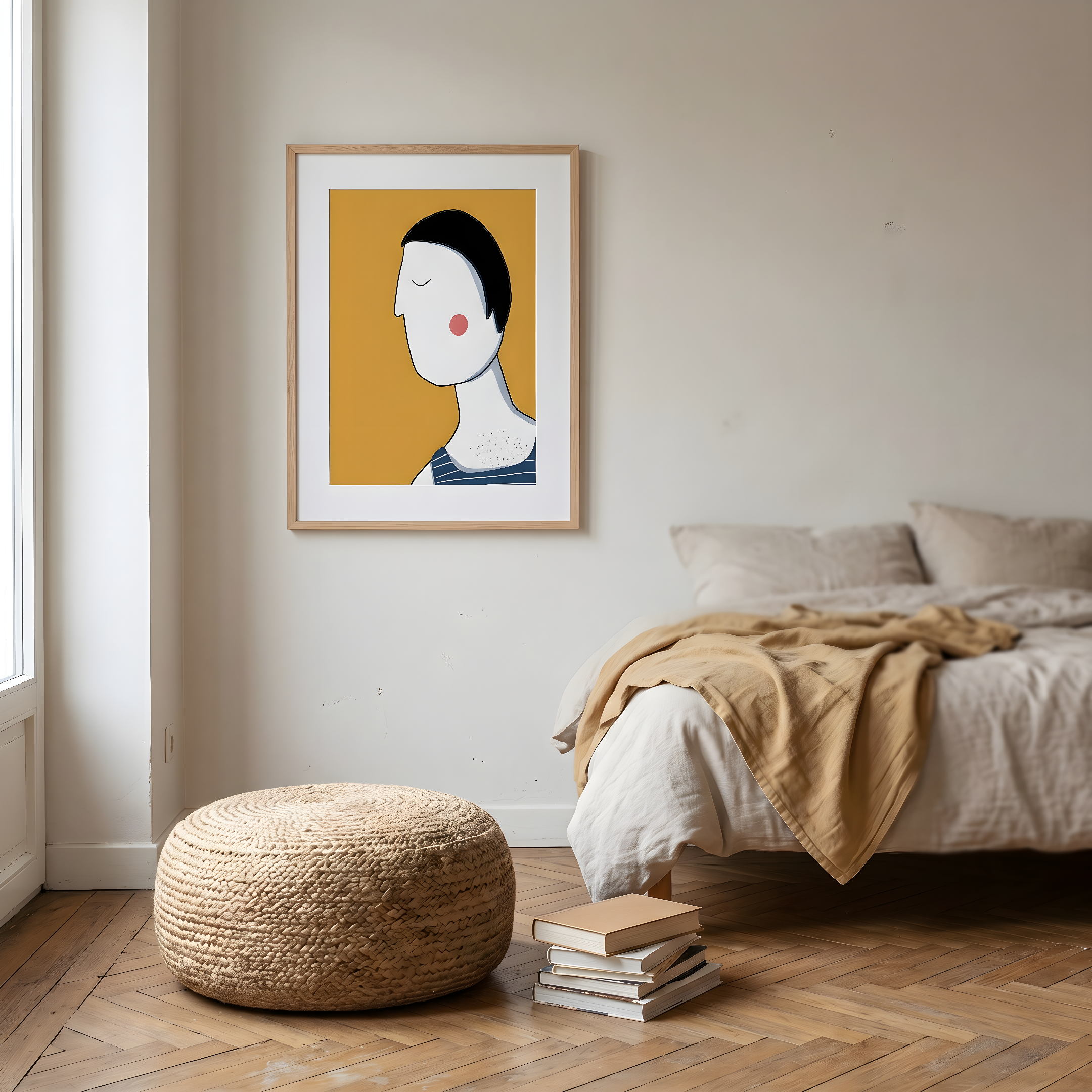 Lámina Summer Man en habitación de estilo escandinavo