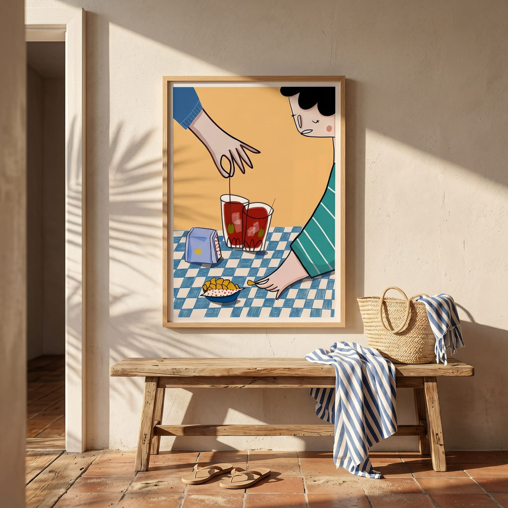 Detalle de lámina Vermutito Tinder, impresión artística